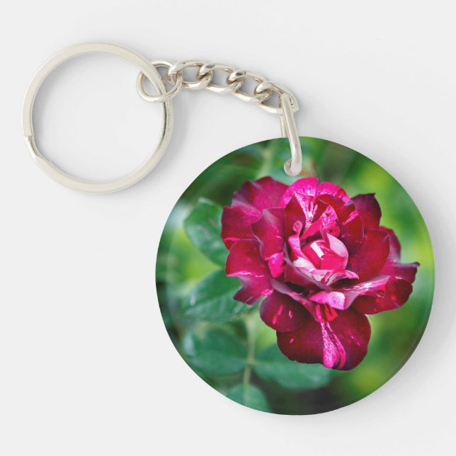 Purple Tiger Rose Key Ring (Front)