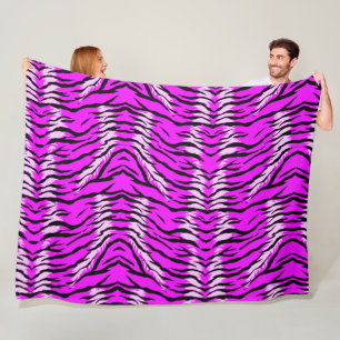 Purple Tiger Skin Pattern Design Fleece Blanket