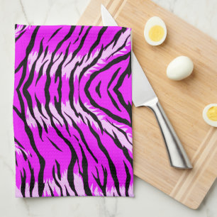 Purple Tiger Skin Pattern Design Tea Towel
