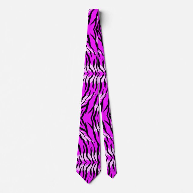 Purple Tiger Skin Pattern Design  Tie (Front)