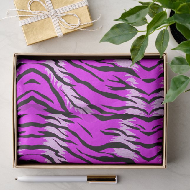Purple Tiger Skin Pattern Design  Tissue Paper (Gift)