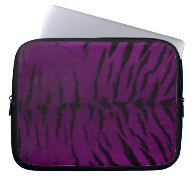 Purple Tiger Skin Print Laptop Sleeve (Front)