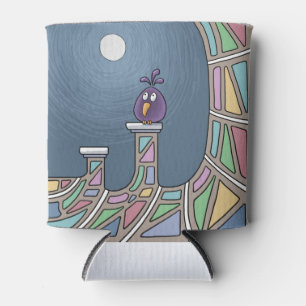  Purple Tiki Bird with full moon  Can Cooler