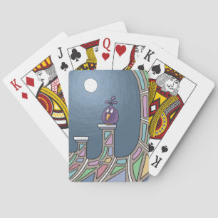 Purple Tiki Bird with full moon  Playing Cards