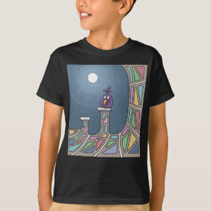  Purple Tiki Bird with full moon   T-Shirt