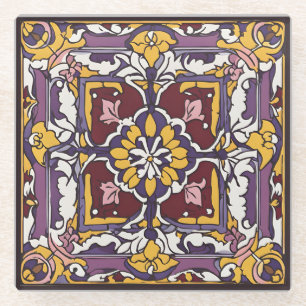 Purple Tile Glass Coaster
