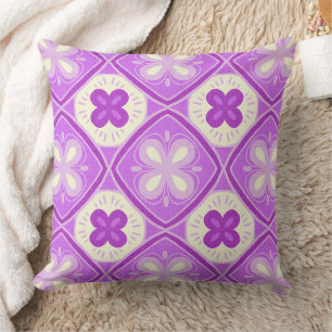 purple tile pattern cushion