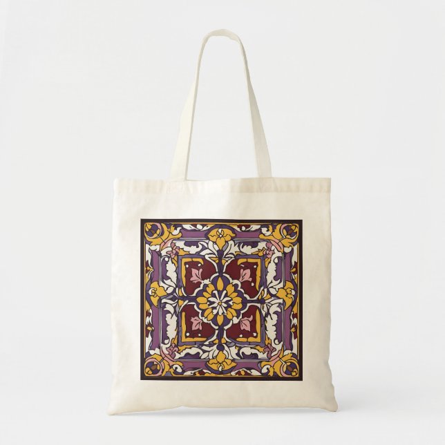 Purple Tile  Tote Bag (Front)