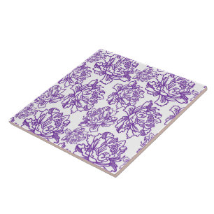 purple tiled floral pattern tile