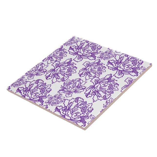 purple tiled floral pattern tile (Side)