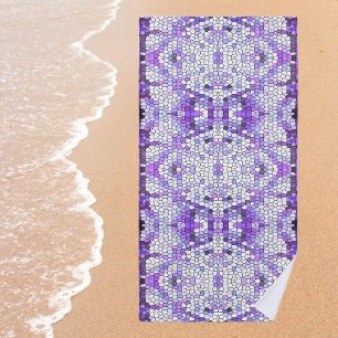 Purple tiles - mosaic, greek style, beach towel