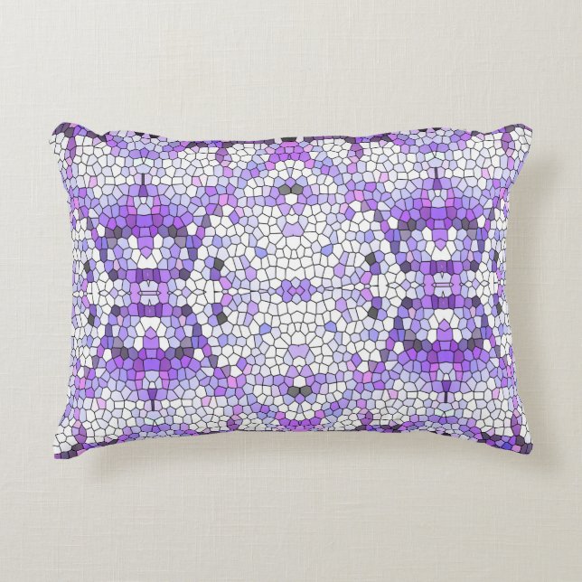 Purple tiles - mosaic, greek style,   decorative cushion (Front)