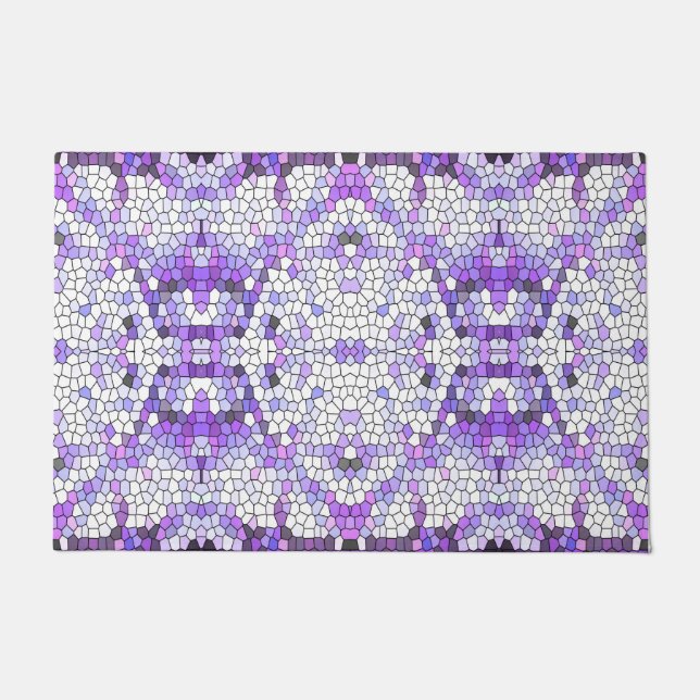 Purple tiles - mosaic, greek style,    doormat (Front)