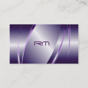 Purple Tint Metallic Look-Stainless Steel Pattern Business Card