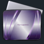 Purple Tint Metallic Look-Stainless Steel Pattern Laptop Sleeve<br><div class="desc">Purple tint,  shiny metallic look,  stainless steel pattern. Custom and optional monogram. Available on other products and can be requested for any of the products offered at Zazzle.</div>
