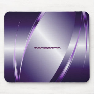 Purple Tint  Metallic Look-Stainless Steel Pattern Mouse Mat