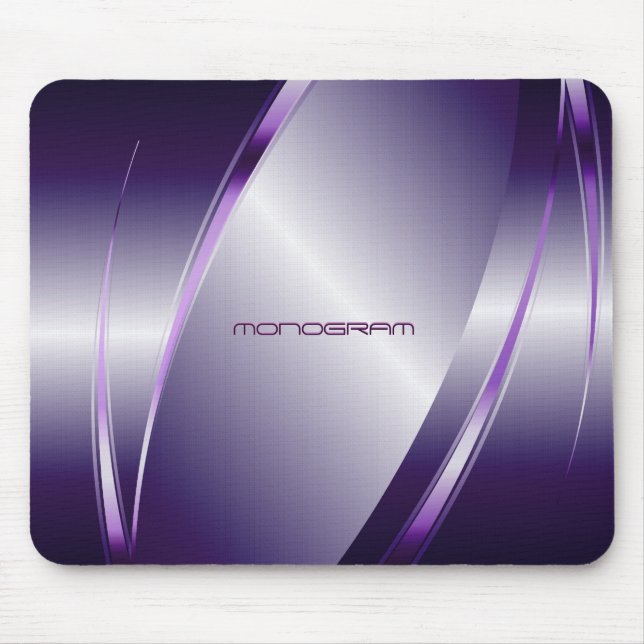 Purple Tint  Metallic Look-Stainless Steel Pattern Mouse Mat (Front)