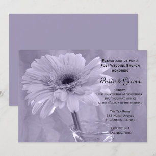 Purple Tinted Daisy Post Wedding Brunch Invitation