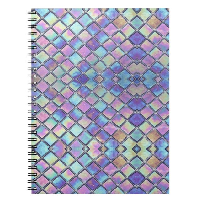 Purple Titanium Mirror Crosshatch Modern Notebook (Front)