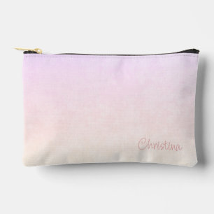 Purple to Champagne Ombré Urban Grunge with Name Accessory Pouch
