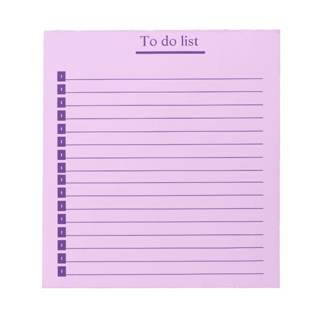 Purple to do list notepad (Front)