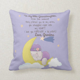 Purple To My Granddaughter Elephant Custom Nursery Cushion