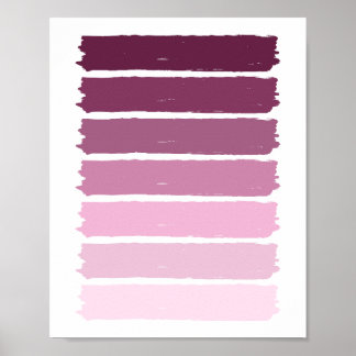 Purple to Pink Gradient Paint Stripes Poster