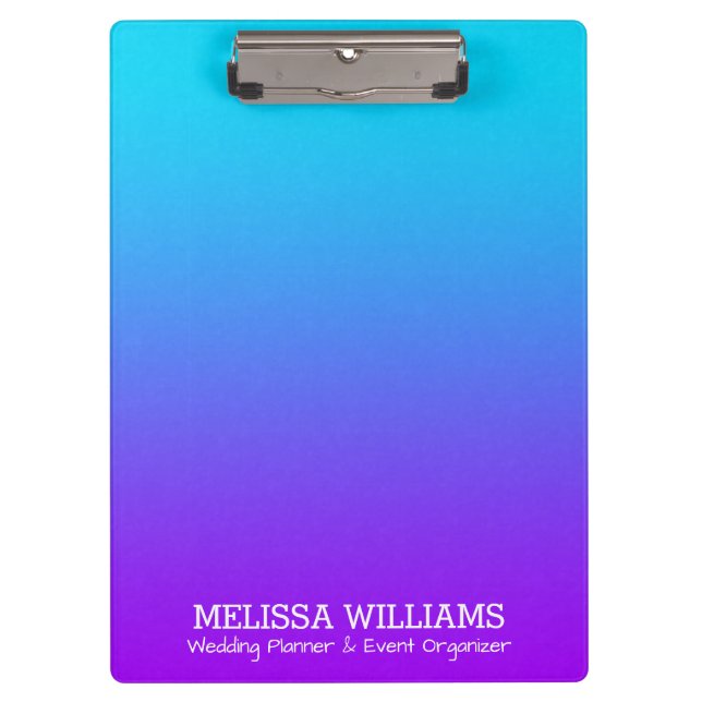 Purple To Turquoise Blue Gradient Clipboard (Front)