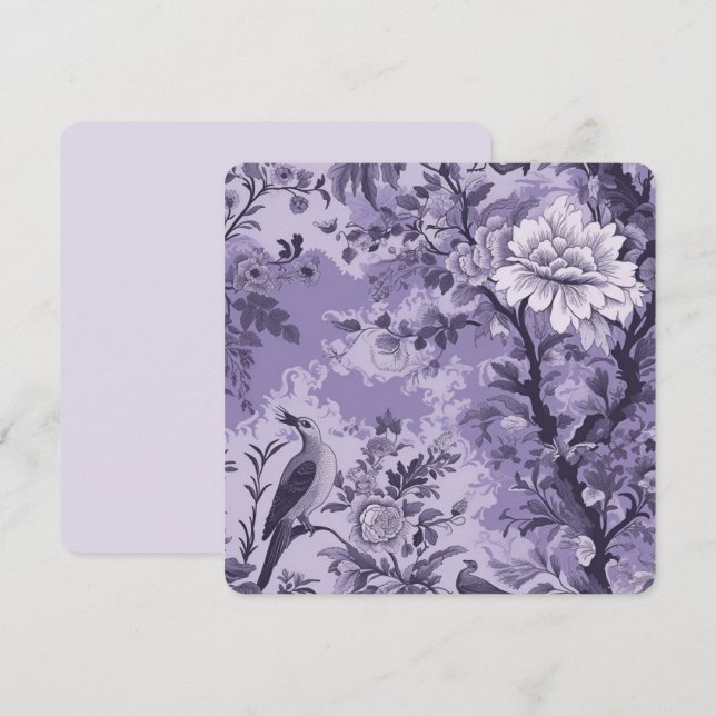 Purple Toile de Fleur Card (Front/Back)