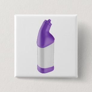 Purple toilet cleaner bottle with blank label 15 cm square badge