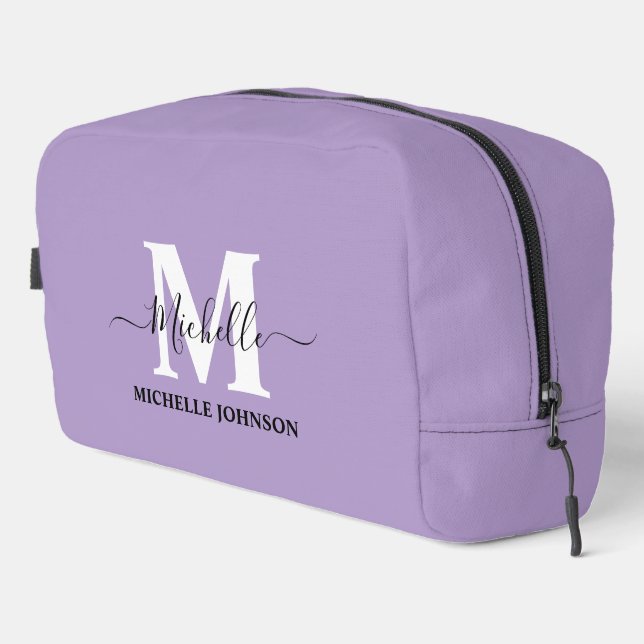 Purple Toiletry Bag with Monogram (Right Corner)