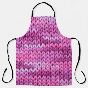Purple Tones Knitted Fabric Texture Apron