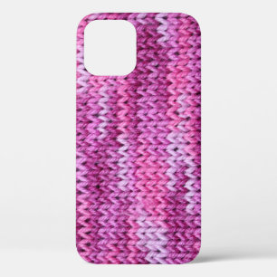 Purple Tones Knitted Fabric Texture iPhone 12 Case