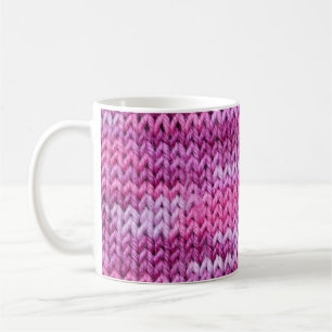 Purple Tones Knitted Fabric Texture Coffee Mug