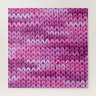 Purple Tones Knitted Fabric Texture Jigsaw Puzzle