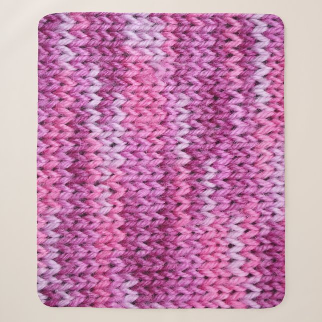 Purple Tones Knitted Fabric Texture Sherpa Blanket (Front)