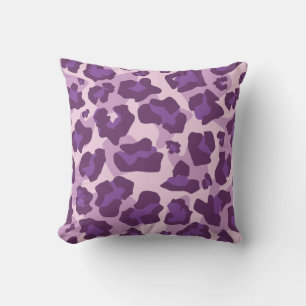 Purple tones leopard animal print pattern cushion