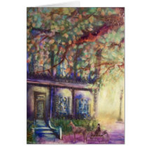 Purple Townhouse greeting card