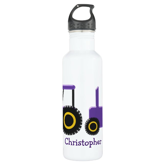 Purple Tractor Just Add Name 710 Ml Water Bottle (Front)