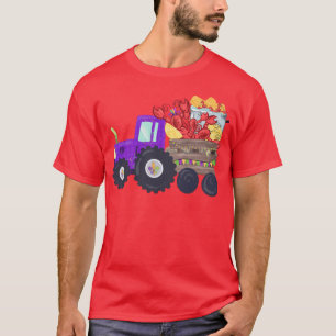 Purple Tractor Mardi Gras Crawfish Boil Farmer T-Shirt