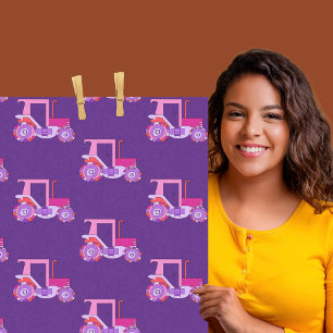 Purple Tractor Tissue Paper