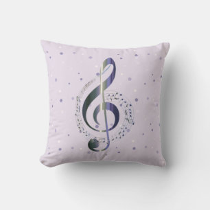 Purple Treble Clef Music Cushion