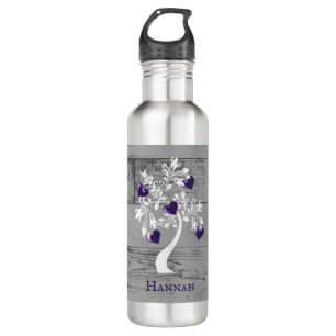 Purple Tree of Hearts Personalised 710 Ml Water Bottle