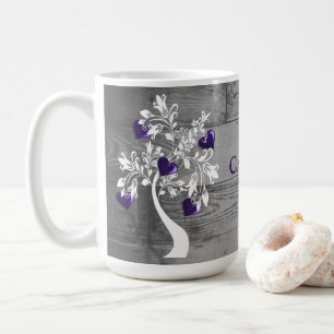 Purple Tree of Hearts Personalised Coffee Mug
