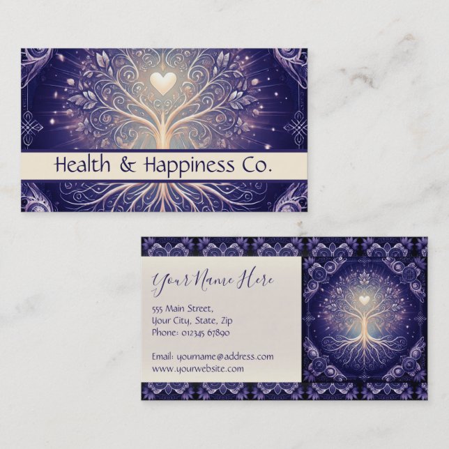 Purple Tree of Life Business Card (Front/Back)