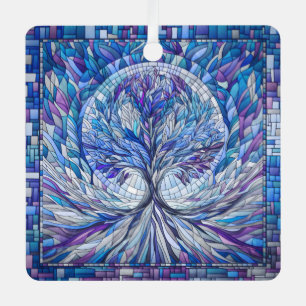 Purple Tree of Tranquillity Mosaic art Metal Tree Decoration