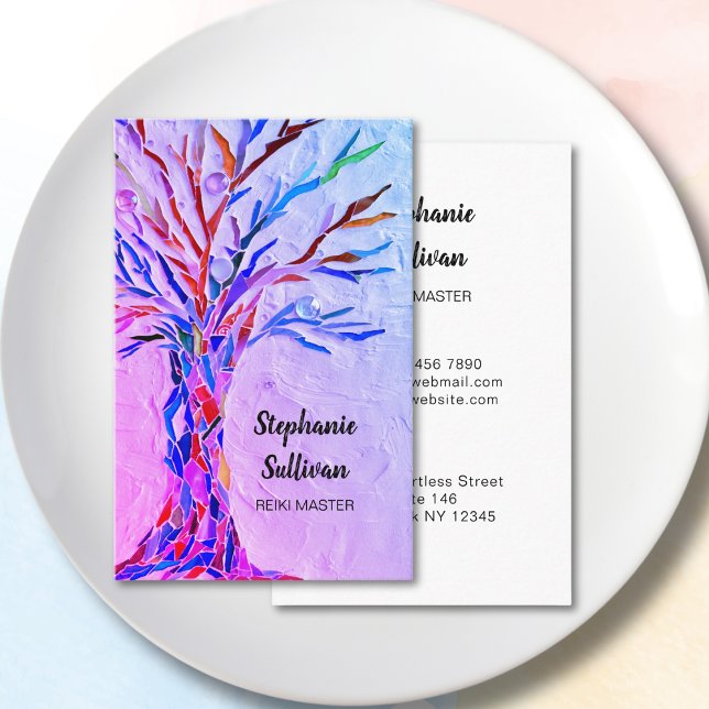 Purple Tree Reiki Business Card (Creator Uploaded)