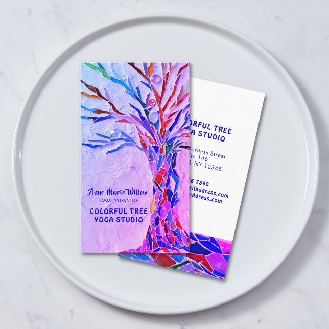 Purple Tree Yoga Studio Business Card (Creator Uploaded)