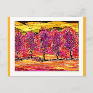 Purple Trees Postcard