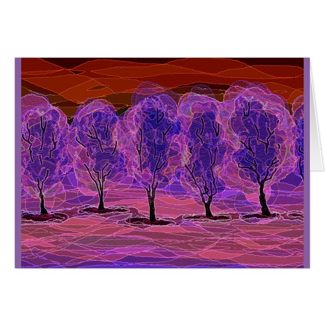 Purple Trees (Red Background) (Front Horizontal)